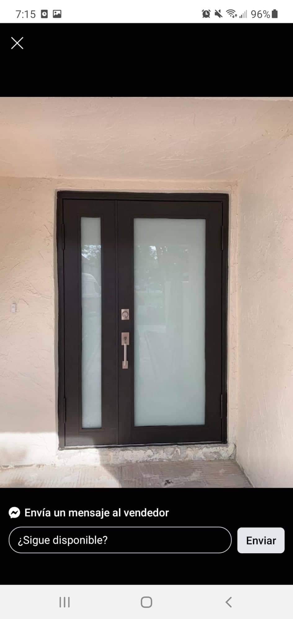 Puerta doble de impacto con cristal 7/16" certificada NOA Florida - Sanchez Impact 6